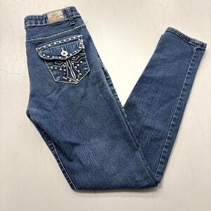 Y2K "Touch Me" Studded Embellished Jeans – Size 7
